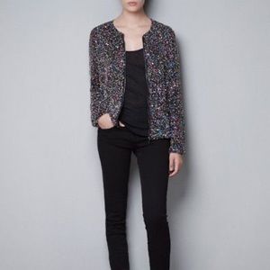 Zara sequin bomber jacket